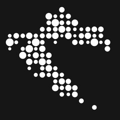 Croatia Silhouette Pixelated pattern map illustration