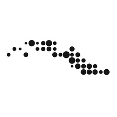 Cuba Silhouette Pixelated pattern map illustration