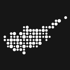 Cyprus Silhouette Pixelated pattern map illustration