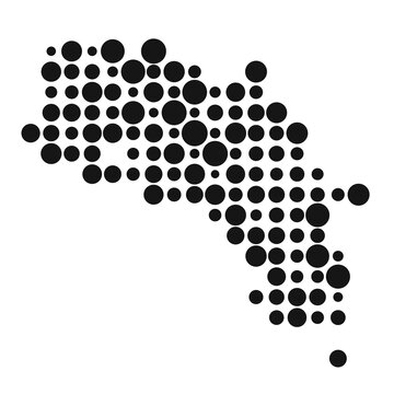Costa rica Silhouette Pixelated pattern map illustration