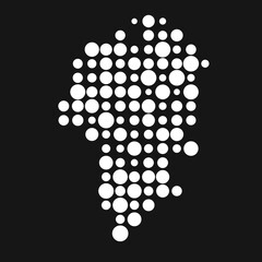 Greenland Silhouette Pixelated pattern map illustration