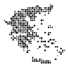 Greece Silhouette Pixelated pattern map illustration