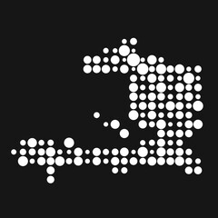 Haiti Silhouette Pixelated pattern map illustration