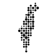 Israel Silhouette Pixelated pattern map illustration