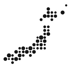 Japan Silhouette Pixelated pattern map illustration