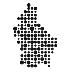 Luxembourg Silhouette Pixelated pattern map illustration