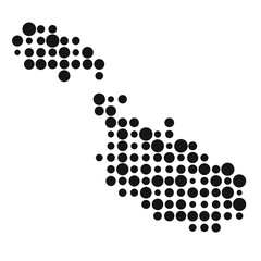 Malta Silhouette Pixelated pattern map illustration