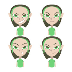 set of funny cartoon character Elf