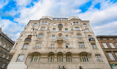 Budapest, Hungary. Front view of beautiful old building in the city center	
