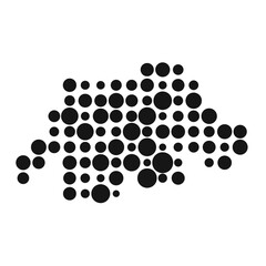 Switzerland Silhouette Pixelated pattern map illustration