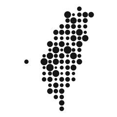 Taiwan Silhouette Pixelated pattern map illustration