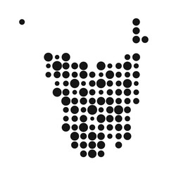 Tasmania Silhouette Pixelated pattern map illustration