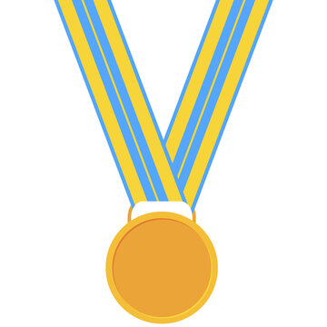 Blank Graduation Medal Gold Ribbon Basic Shape