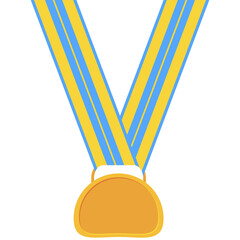 Blank Graduation Medal Gold Ribbon Basic Shape