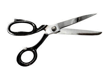 Old retro tailor's scissors on a white background. Scissors for the work of a seamstress or fashion...