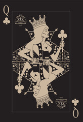 Fototapeta na wymiar Queen of Clubs card