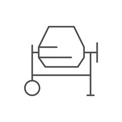 Concrete mixer line outline icon