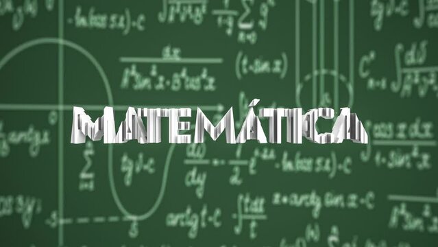 Math and mathematical  blackboard background with model used for school education and document  portuguese
