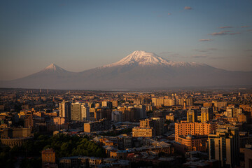 Ararat mountain seen from Yerevan - the capital of Armenia