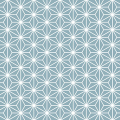 Fototapeta premium 麻の葉模様 ３月 アクアマリンカラーAquamarine 沈着 聡明