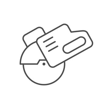 recommend clip art: Concrete saw line outline icon