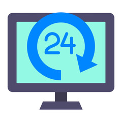 24 Hours Flat Icon