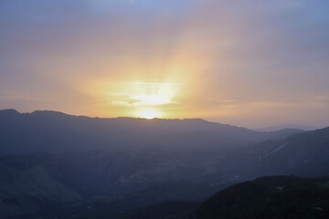 sunrise in the mountains