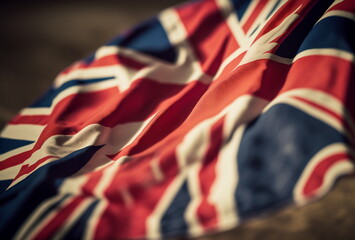 Britain flag, color cinematic production still