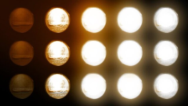 flashing Led wall light. Animation of flashing light bulbs on led wall or projectors for stage lights. Flashes on 19 different screens  4K video