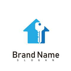 home key lock logo real estate