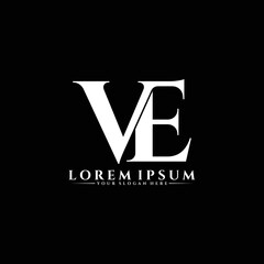 Letter VE luxury logo design vector