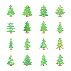 Bundle of Christmas Decor Flat Illustrations 

