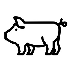 pig line icon