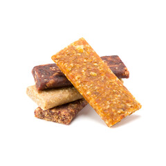 natural fruit bar composition isolated on white background