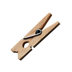 wooden paper clasp isolated for design element