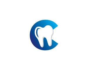 Letter C And Tooth Logo Icon 002