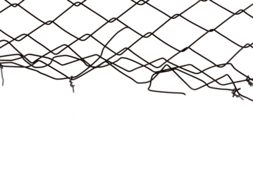 Metal mesh or wire on a white background. Protection or protection of the territory