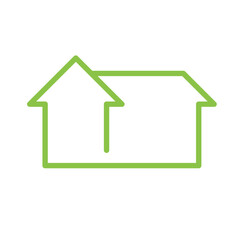 green house icon, green house logo concept, green house outline logo and icon