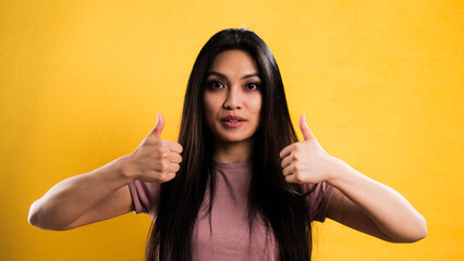 Pretty Asian girl in close-up - studio photography