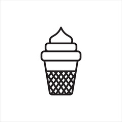 ice cream in cup icon, vector, illustration