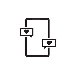 love sms icon, vector, illustration