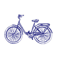 sketch of a bicycle image with a transparent background