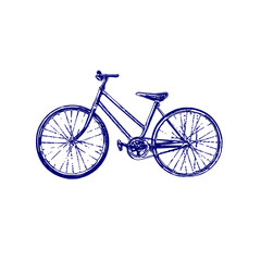 sketch of a bicycle image with a transparent background