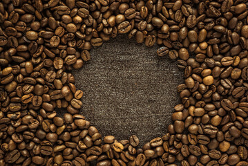 background of roasted coffee beans, space for text 2