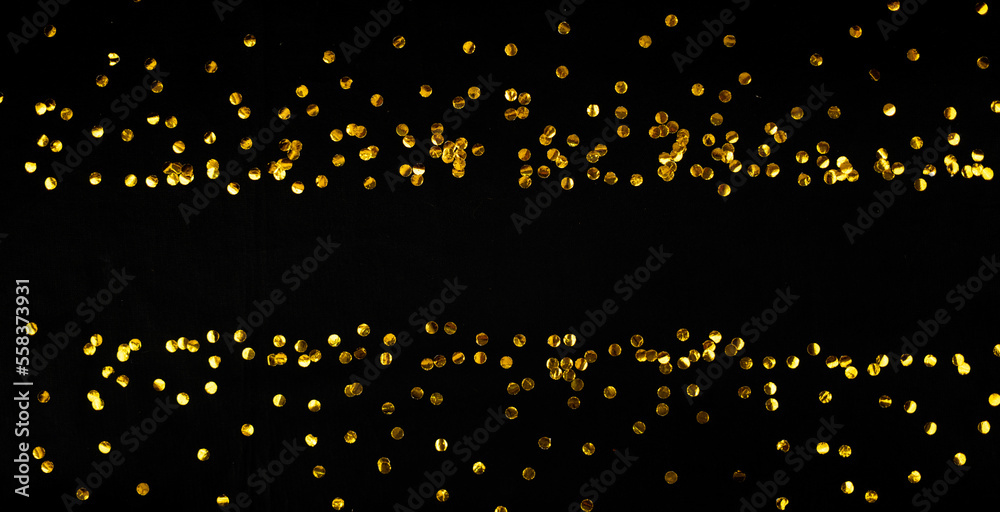 Wall mural abstract glitter frame in luxury golden color for background
