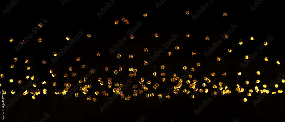 Poster Abstract golden particle for background. Luxury glitter pattern 