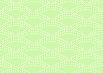 背景　点線の波模様　緑