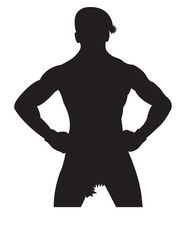 silhouette of a person in a position