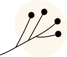 Leaves and flowers line art Contemporary floral design