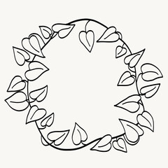 Floral ivy drawing decorative ornament flat design.